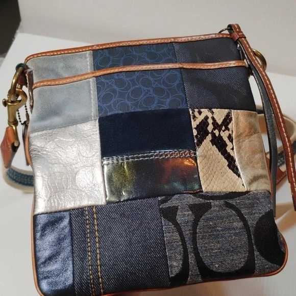 Coach B063-10006 Patchwork Denim Shoulder Bag W/Original Hang Tag - Picture 6 of 13
